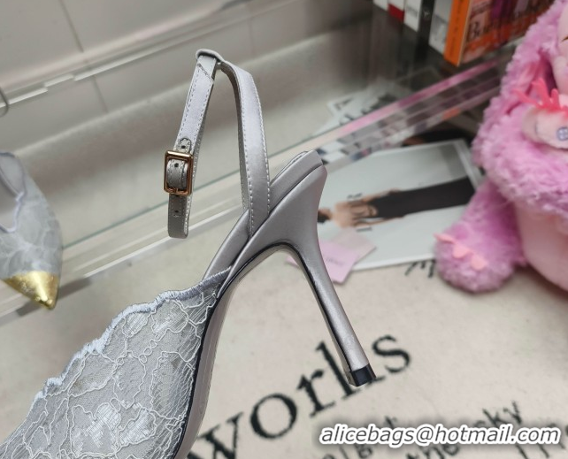 Best Product Jimmy Choo Faiz Lace Pumps 9cm with Metal Detail Grey 0206102 2026