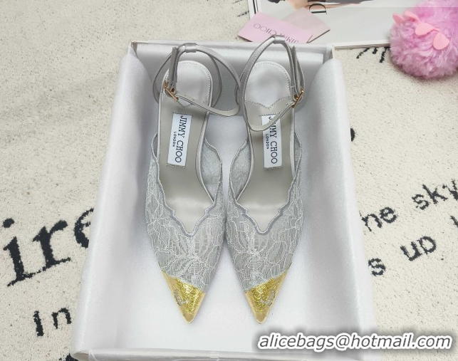 Best Product Jimmy Choo Faiz Lace Pumps 9cm with Metal Detail Grey 0206102 2026