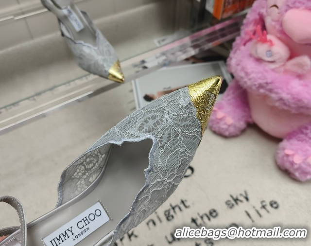 Best Product Jimmy Choo Faiz Lace Pumps 9cm with Metal Detail Grey 0206102 2026