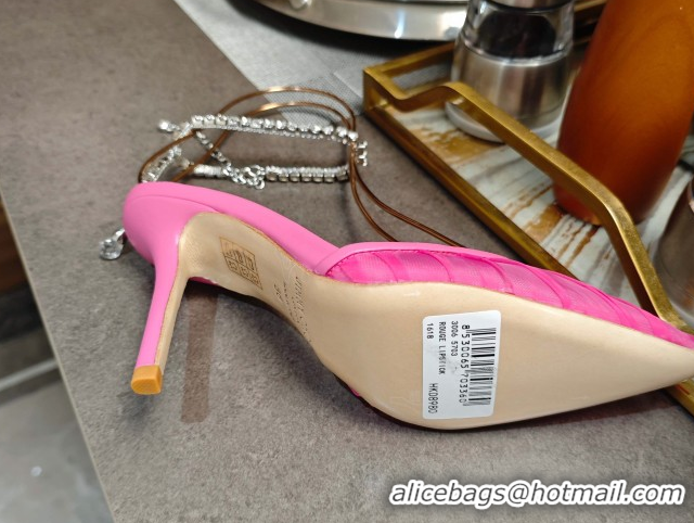 Pretty Style Jimmy Choo Saeda Heel Pumps 10cm in Tulle Mesh with Strass Strap Pink 0206116 2026