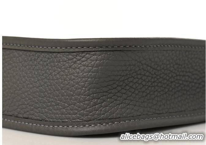 Top Quality Hermes Evelyne Mini TPM Bag 18cm in Original Togo Leather HB18 Pewter Grey/Silver (Pure Handmade)