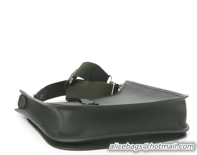 Famous Brand Hermes Evelyne Mini Bag 18cm in Togo Leather H1048 Almond Green/Silver (Half Handmade)