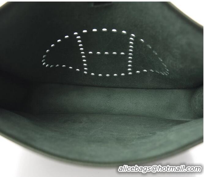 Famous Brand Hermes Evelyne Mini Bag 18cm in Togo Leather H1048 Almond Green/Silver (Half Handmade)