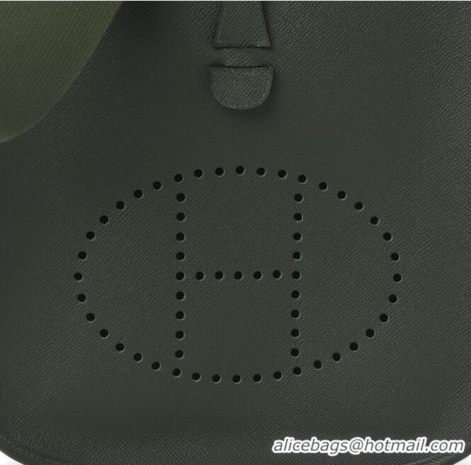 Famous Brand Hermes Evelyne Mini Bag 18cm in Togo Leather H1048 Almond Green/Silver (Half Handmade)