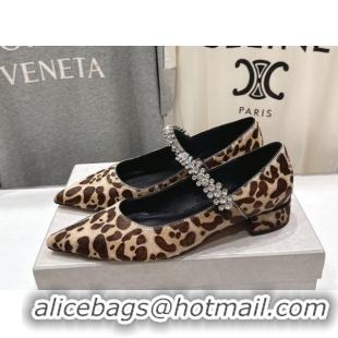 Top Grade Jimmy Choo Bing Pump Flat 2.5cm with Strass Strap in Leopard Print 0207001 2026