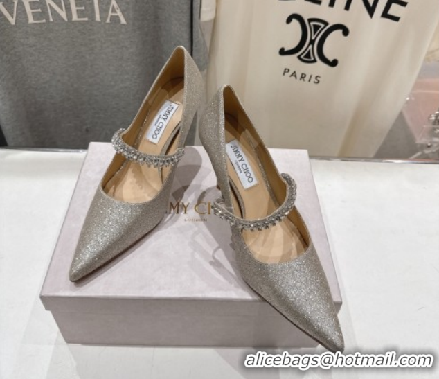 Good Looking Jimmy Choo Bing Pumps 8.5cm with Strass Strap in Glitter 0207010 2026