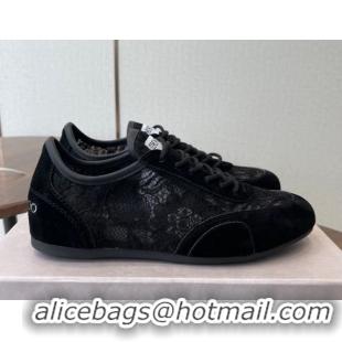 Good Taste Jimmy Choo Sunny F Low Top Trainers Sneakers in Lace and Suede Black 0207011 2026
