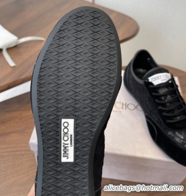 Good Taste Jimmy Choo Sunny F Low Top Trainers Sneakers in Lace and Suede Black 0207011 2026