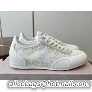 Classic Hot Jimmy Choo Sunny F Low Top Trainers Sneakers in Lace and Leather White 0207012 2026