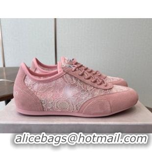 Best Price Jimmy Choo Sunny F Low Top Trainers Sneakers in Lace and Suede Pink 0207013 2026