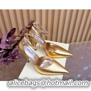 Purchase Jimmy Choo Marja Pumps 10cm in Calfskin Leather with Flower Gold 0207014 2026