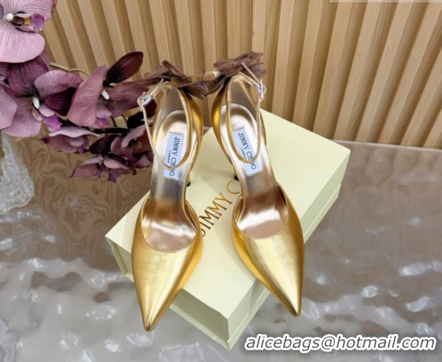 Purchase Jimmy Choo Marja Pumps 10cm in Calfskin Leather with Flower Gold 0207014 2026