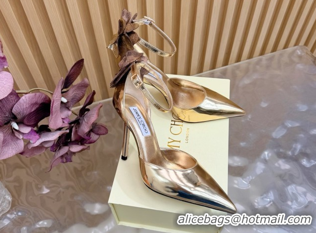 Grade Quality Jimmy Choo Marja Pumps 10cm in Patent Leather with Flower Gold 0207018 2026