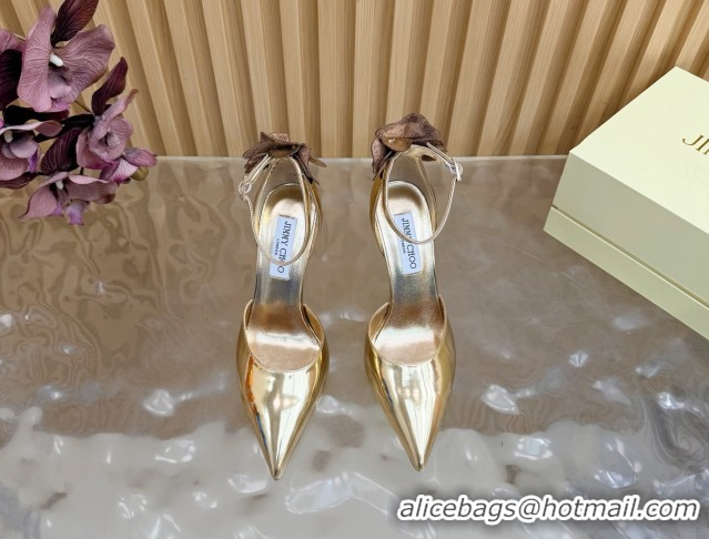 Grade Quality Jimmy Choo Marja Pumps 10cm in Patent Leather with Flower Gold 0207018 2026