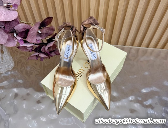 Grade Quality Jimmy Choo Marja Pumps 10cm in Patent Leather with Flower Gold 0207018 2026