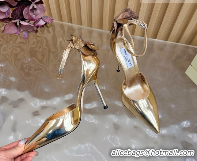 Grade Quality Jimmy Choo Marja Pumps 10cm in Patent Leather with Flower Gold 0207018 2026