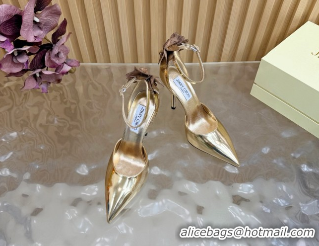 Grade Quality Jimmy Choo Marja Pumps 10cm in Patent Leather with Flower Gold 0207018 2026