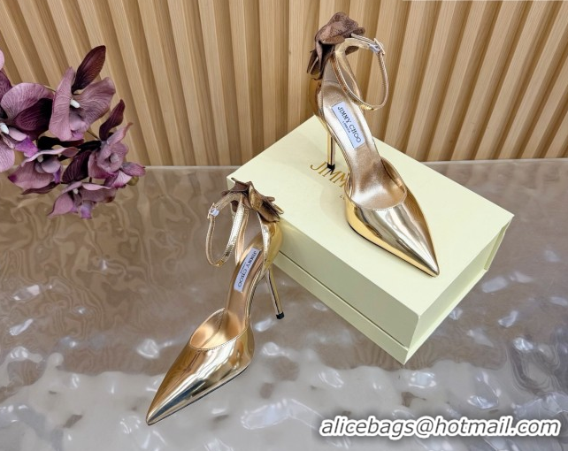 Grade Quality Jimmy Choo Marja Pumps 10cm in Patent Leather with Flower Gold 0207018 2026
