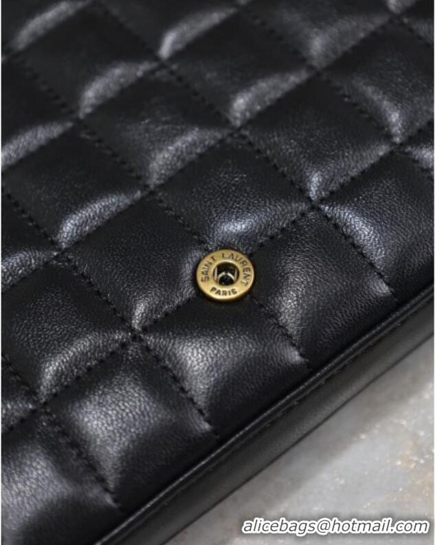 Inexpensive Saint Laurent Cassandre Quilted Lambskin Leather Chain Bag 743364 Black 2026