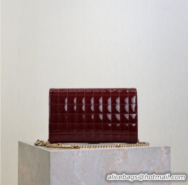 Reasonable Price Saint Laurent Cassandre Quilted Patent Leather Chain Bag 743364 Burgundy 2026