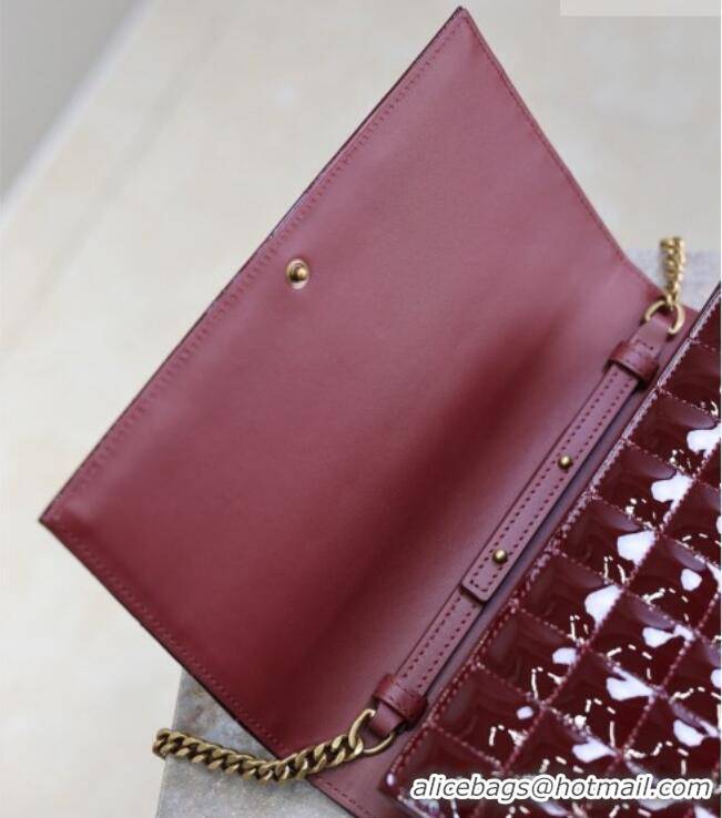 Reasonable Price Saint Laurent Cassandre Quilted Patent Leather Chain Bag 743364 Burgundy 2026