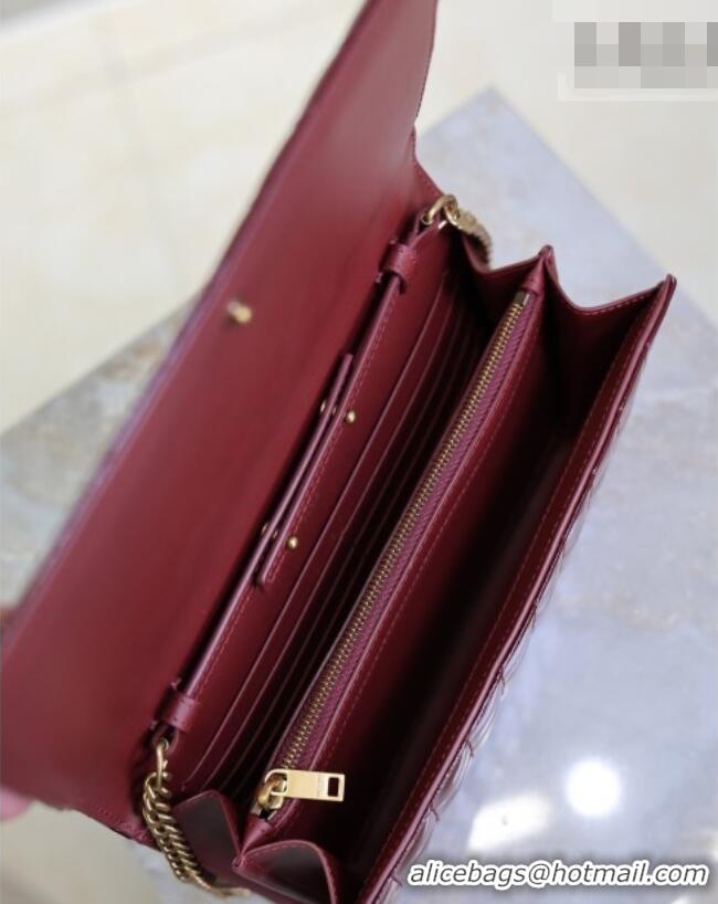 Reasonable Price Saint Laurent Cassandre Quilted Patent Leather Chain Bag 743364 Burgundy 2026