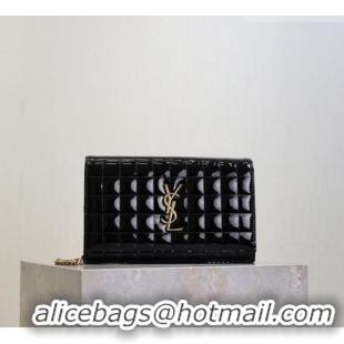 Good Looking Saint Laurent Cassandre Quilted Patent Leather Chain Bag 743364 Black 2026