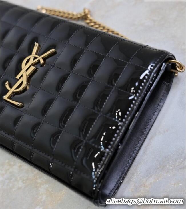 Good Looking Saint Laurent Cassandre Quilted Patent Leather Chain Bag 743364 Black 2026