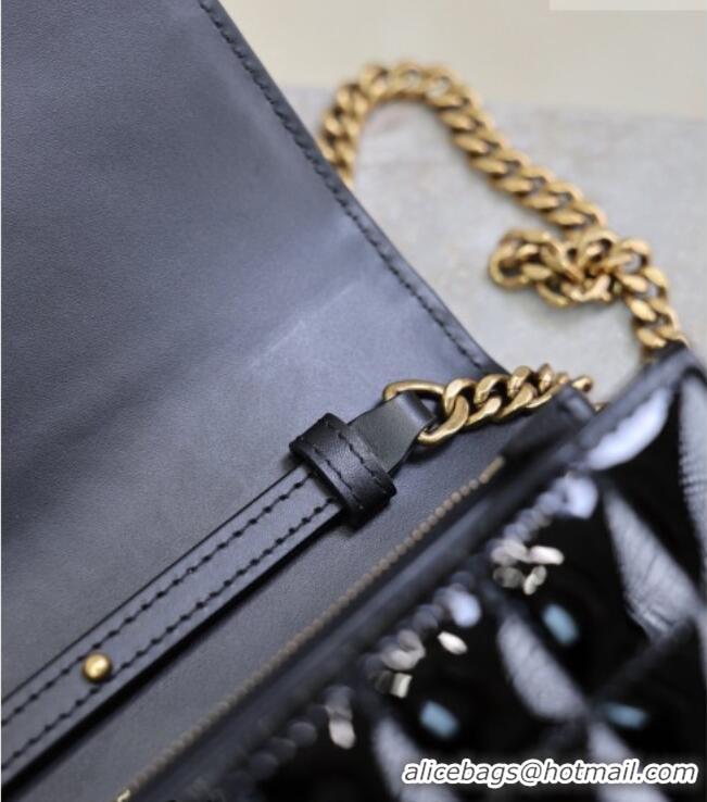 Good Looking Saint Laurent Cassandre Quilted Patent Leather Chain Bag 743364 Black 2026