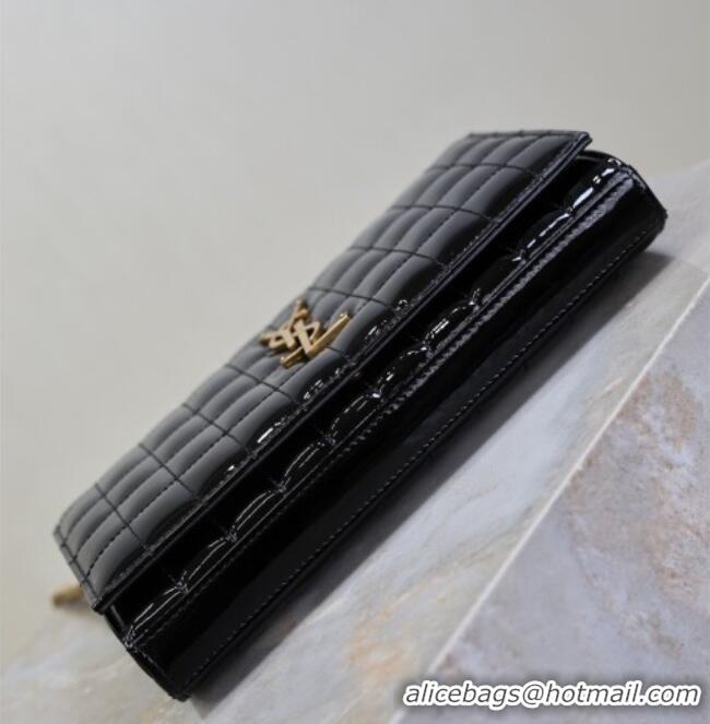Good Looking Saint Laurent Cassandre Quilted Patent Leather Chain Bag 743364 Black 2026