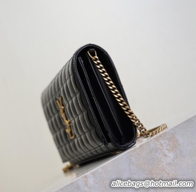 Good Looking Saint Laurent Cassandre Quilted Patent Leather Chain Bag 743364 Black 2026