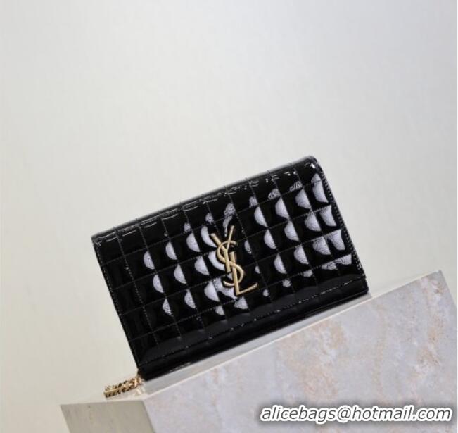 Good Looking Saint Laurent Cassandre Quilted Patent Leather Chain Bag 743364 Black 2026