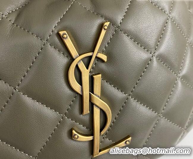 Well Crafted Saint Laurent Icarino Mini Bag in Quilted Nappa Leather 851689 Moss Green 2026