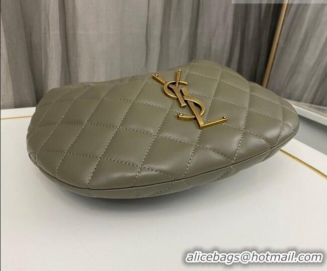 Well Crafted Saint Laurent Icarino Mini Bag in Quilted Nappa Leather 851689 Moss Green 2026