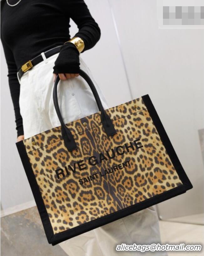Promotional Saint Laurent Rive Gauche Large Tote bag in Leopard Print 509415 2026