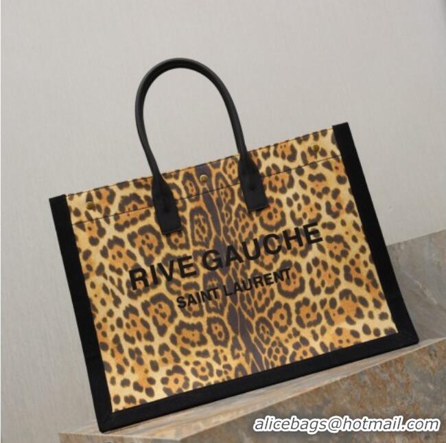 Promotional Saint Laurent Rive Gauche Large Tote bag in Leopard Print 509415 2026