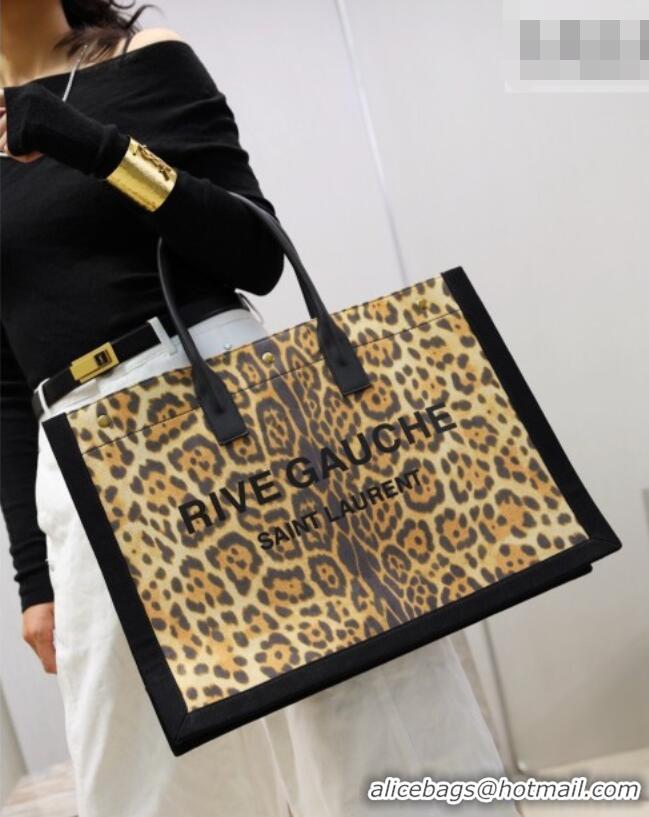 Promotional Saint Laurent Rive Gauche Large Tote bag in Leopard Print 509415 2026