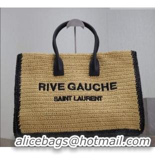 Top Quality Saint Laurent Rive Gauche Large Tote bag in Raffia Straw 509415 Beige 2026