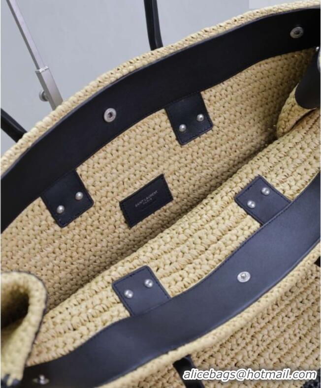 Top Quality Saint Laurent Rive Gauche Large Tote bag in Raffia Straw 509415 Beige 2026