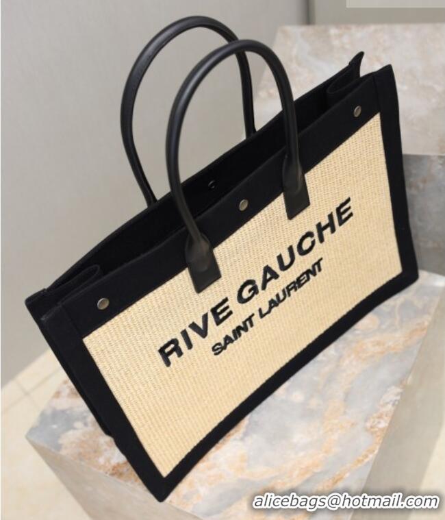 Good Looking Saint Laurent Rive Gauche Large Tote bag in Woven 509415 Beige 2026