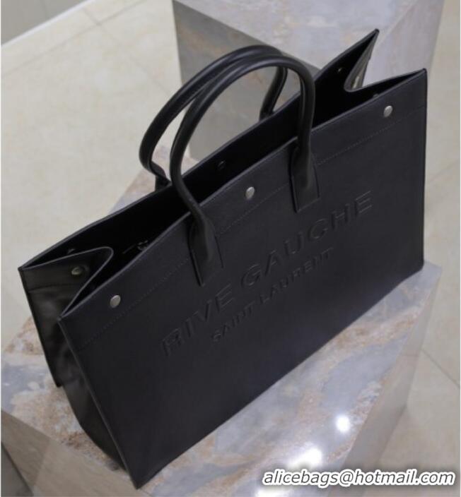 Top Grade Saint Laurent Rive Gauche Large Tote bag in Calfskin Leather 509415 Black 2026