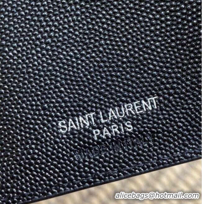 Good Taste Saint Laurent Grained Leather Short Wallet 575974 All Black 2026