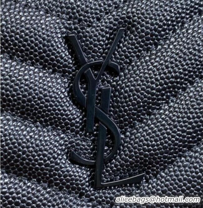 Good Taste Saint Laurent Grained Leather Short Wallet 575974 All Black 2026