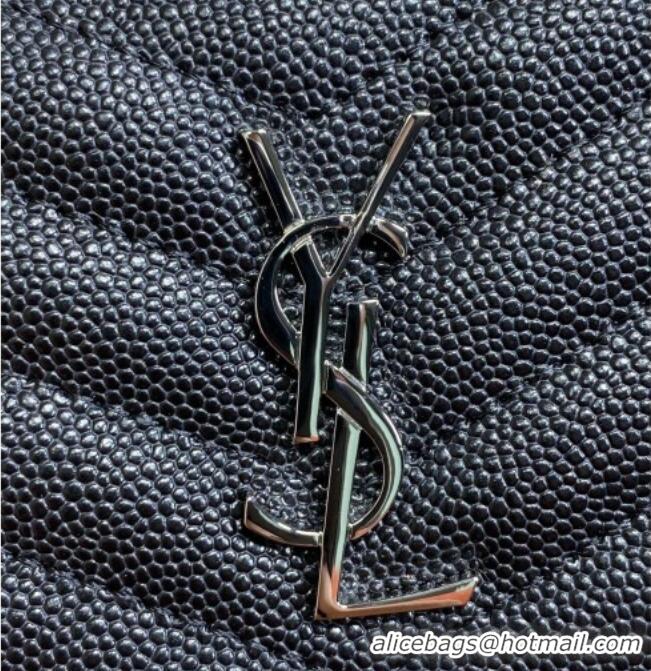 Buy Discount Saint Laurent Grained Leather Short Wallet 575974 Black/Silver 2026