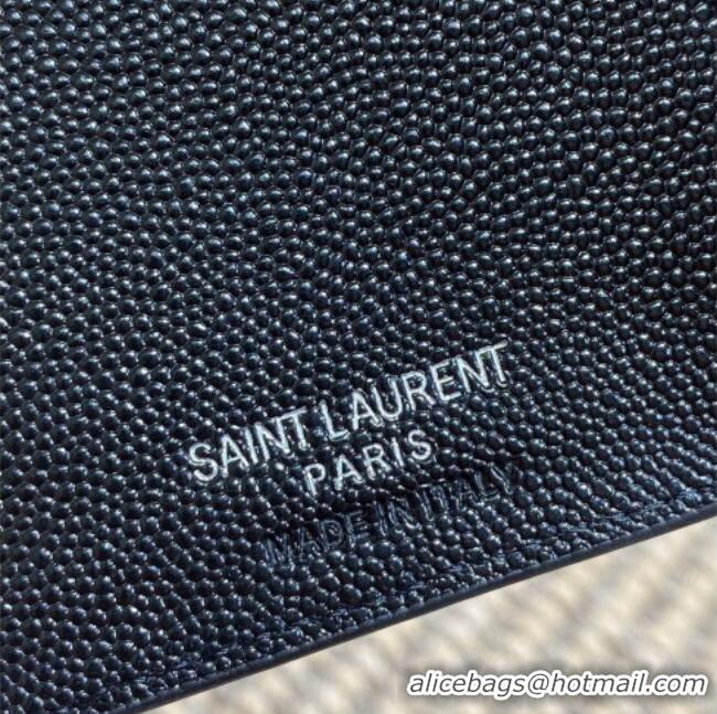 Buy Discount Saint Laurent Grained Leather Short Wallet 575974 Black/Silver 2026