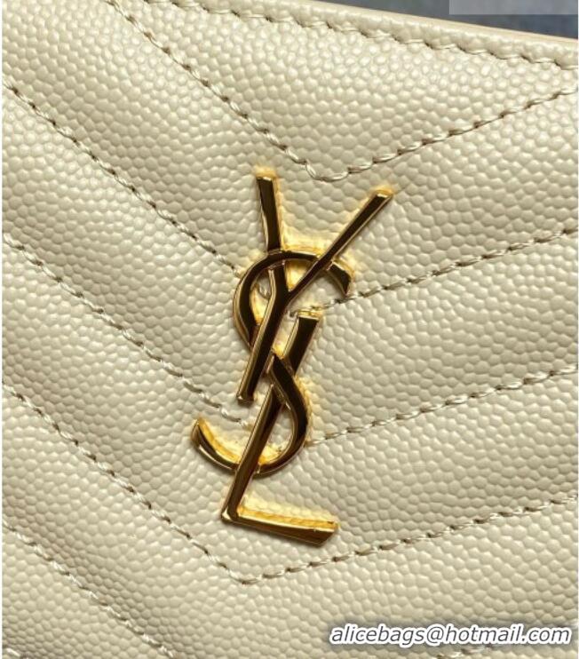 Reasonable Price Saint Laurent Grained Leather Short Wallet 575974 Beige 2026