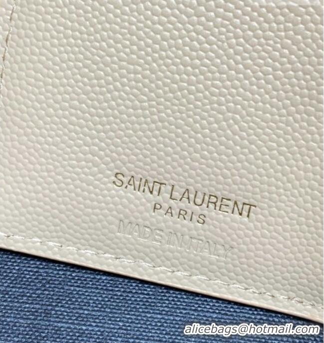 Reasonable Price Saint Laurent Grained Leather Short Wallet 575974 Beige 2026