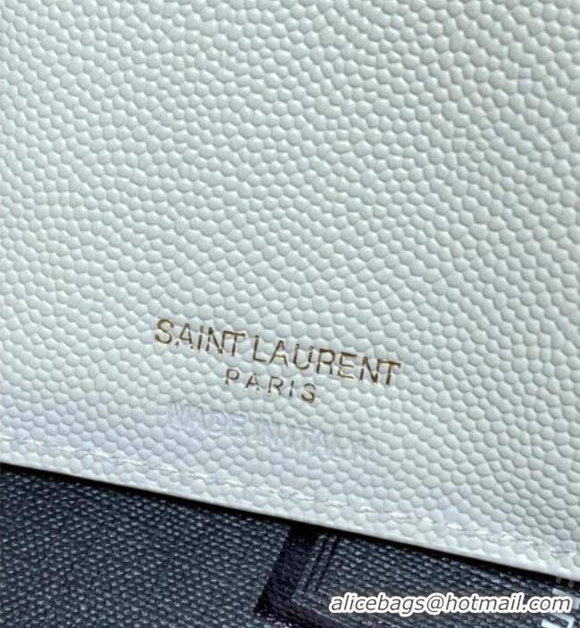 Free Shipping Discount Saint Laurent Grained Leather Short Wallet 575974 White 2026