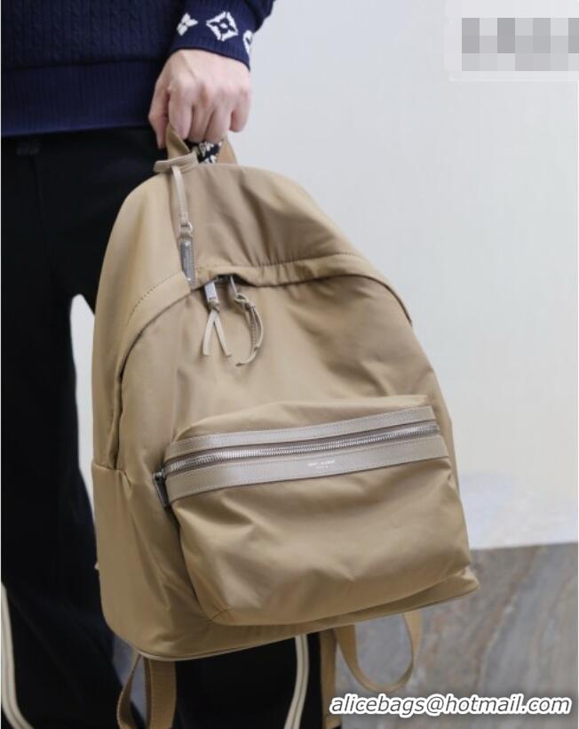 Top Quality Saint Laurent City Backpack Bag in Nylon 326865 Beige 2026