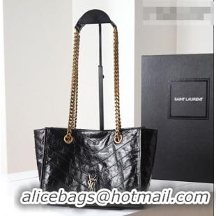 Top Grade Saint Laurent NIKI small shopping bag in vintage leather 872680 Black/Gold 2026